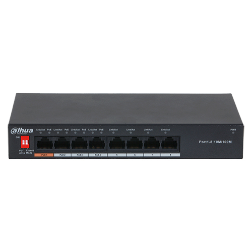 سوئیچ 8 پورت POE داهوا (4POE+4Ethernet) Dahua DH-PFS3008-8ET-60