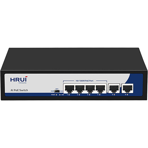 سوئیچ 6 پورت POE اچ آر یو آی (4POE+2Ethernet) HRUI HR900-AF-42N