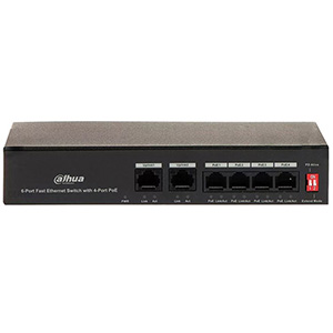 سوئیچ 6 پورت POE داهوا (4POE+2Ethernet) Dahua DH-PFS3006-4ET-36